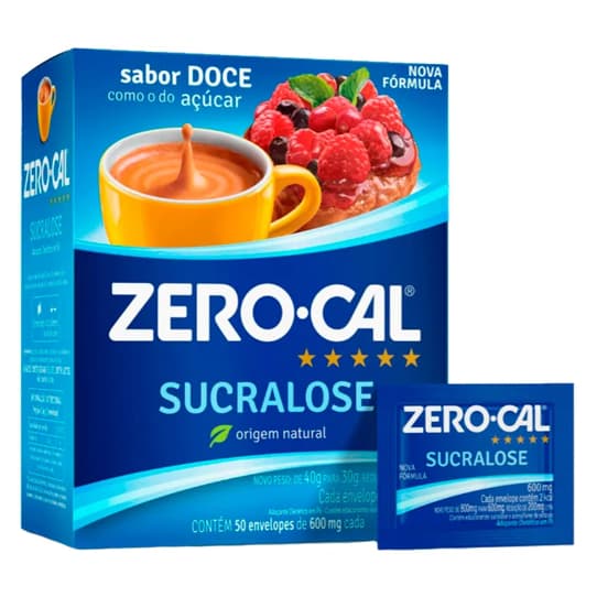 Adoçante em Pó Sucralose Zero Cal Caixa 60g 100Unidades