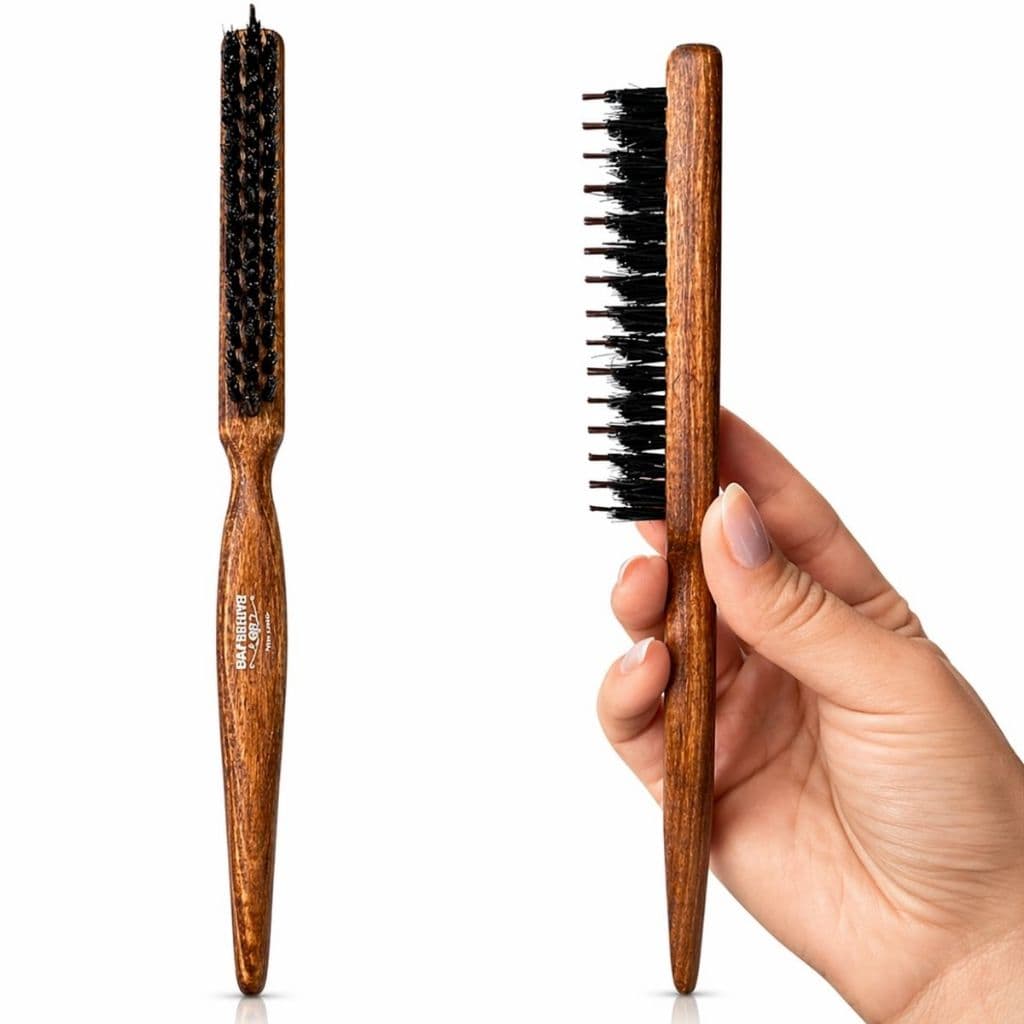 Escova De Barba Masculina Em Madeira Com Cerdas Resistentes