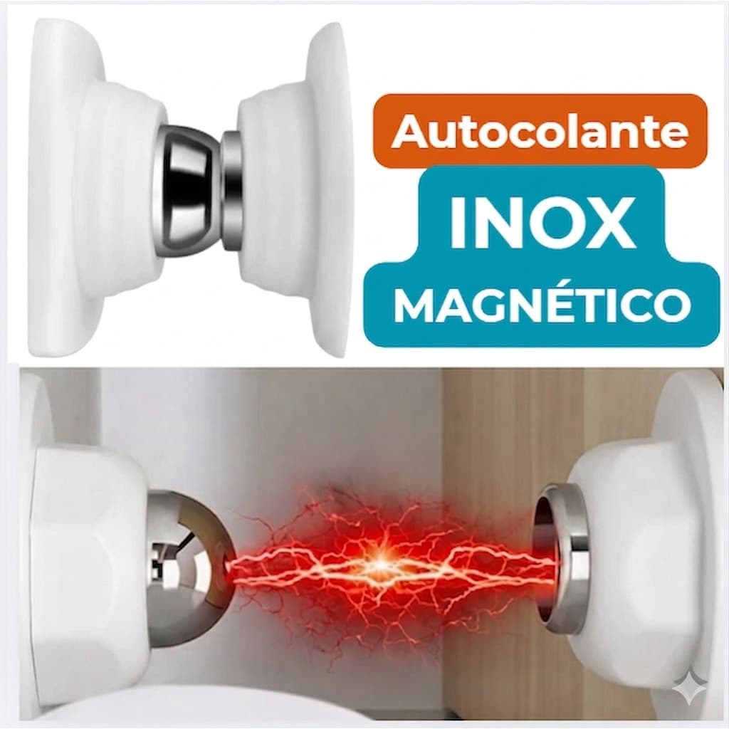 Trava Prendedor Batente Fixador Porta Imã Magnético Adesivo Inox Prendedor para Porta Contra Vento Autocolante