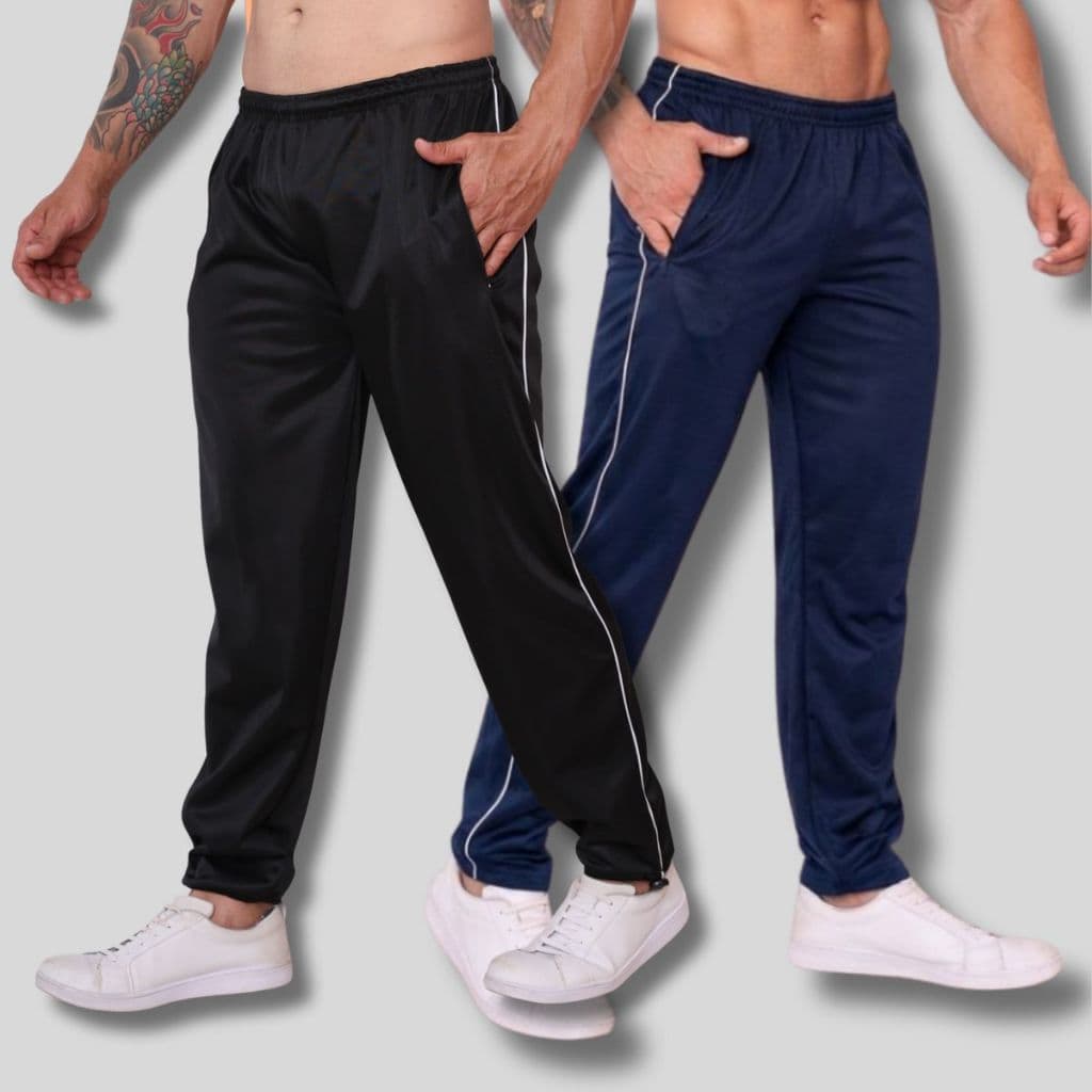kit2 Calça Poliester chimpa Moletom Flanelado  Com Bolso e Zipper lCaminhada Treino Inverno