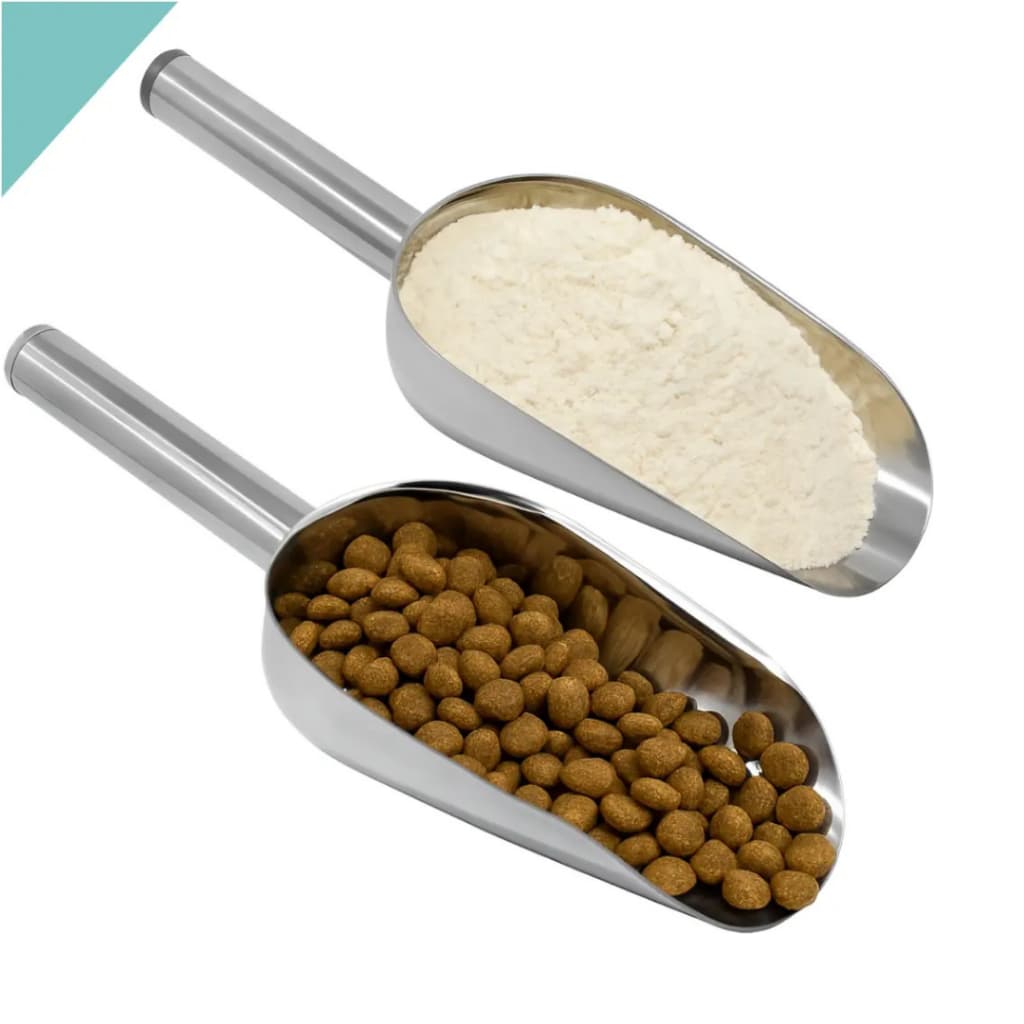 Kit 2 Concha Pegador Multiuso Inox Cereais Gelo Grãos Ração
