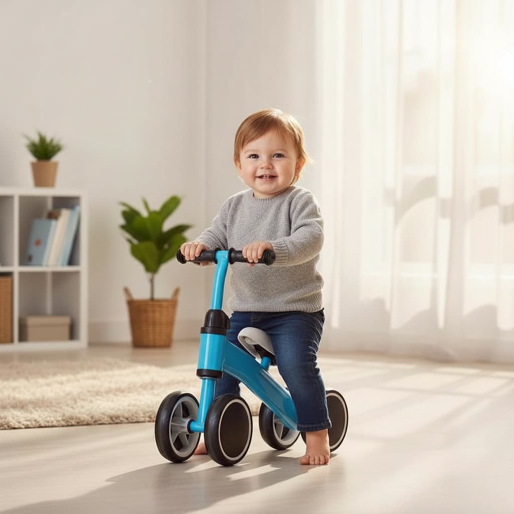 Bicicleta Equilibrio Infantil sem Pedal Andador Bebe 4 Rodas VMP Toy Mix até 24kg Cordenação Motora