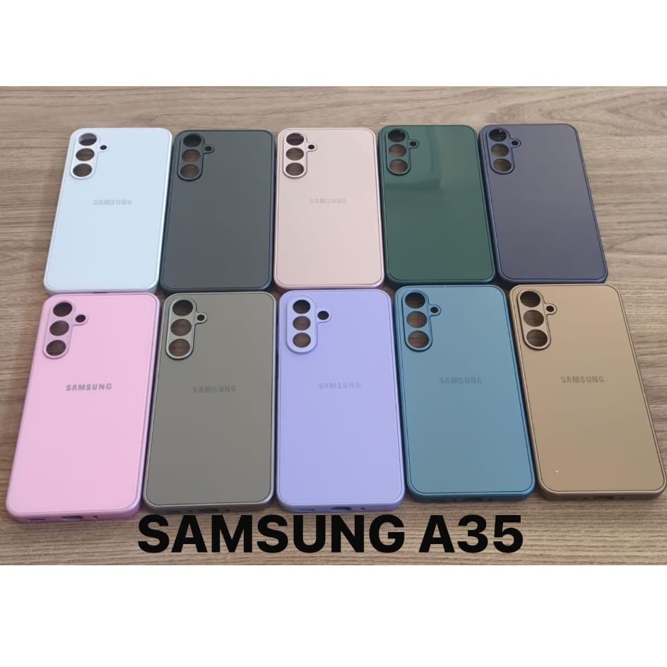 CAPA CASE CAPINHA PREMIUM P/SAMSUNG A35 5G INTERIOR AVELUDADO AG-GLASS PHONE CASE LUXO SOFISTICAÇÃO