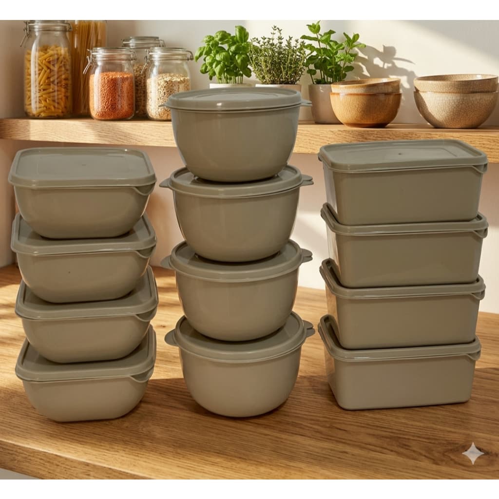 Kit 12 Potes Nude De Plasticos 1 Litro Para Guardar Armazenar Alimentos Cozinha