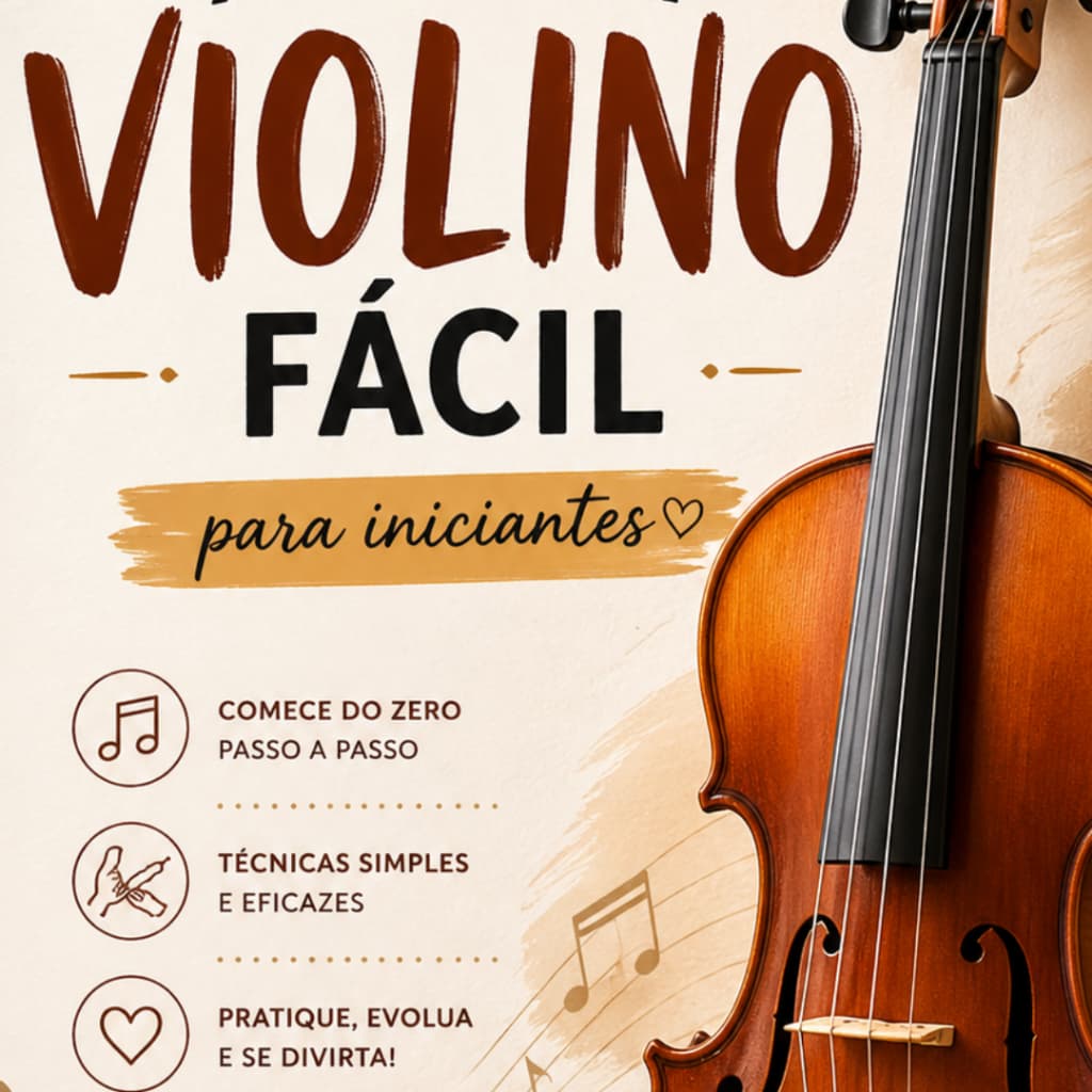 Caderno Aprenda Violino Fácil para Iniciantes – Prático com Exercícios e Musicas Simples para tocar rápido