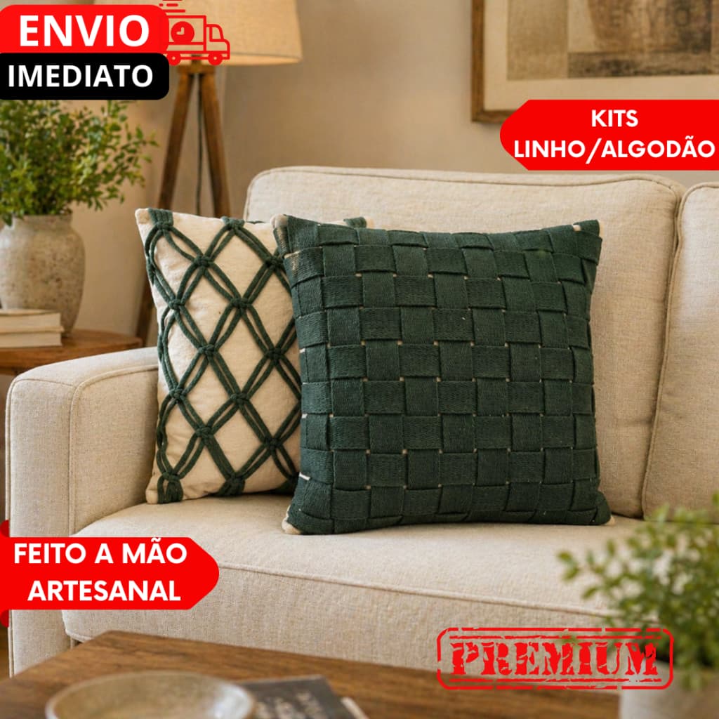 Capas de Almofadas Trançadas  e Geométrica Para Sofá Cama Sala Quarto/Cénario/Pusada/Hotel/Cafeteria