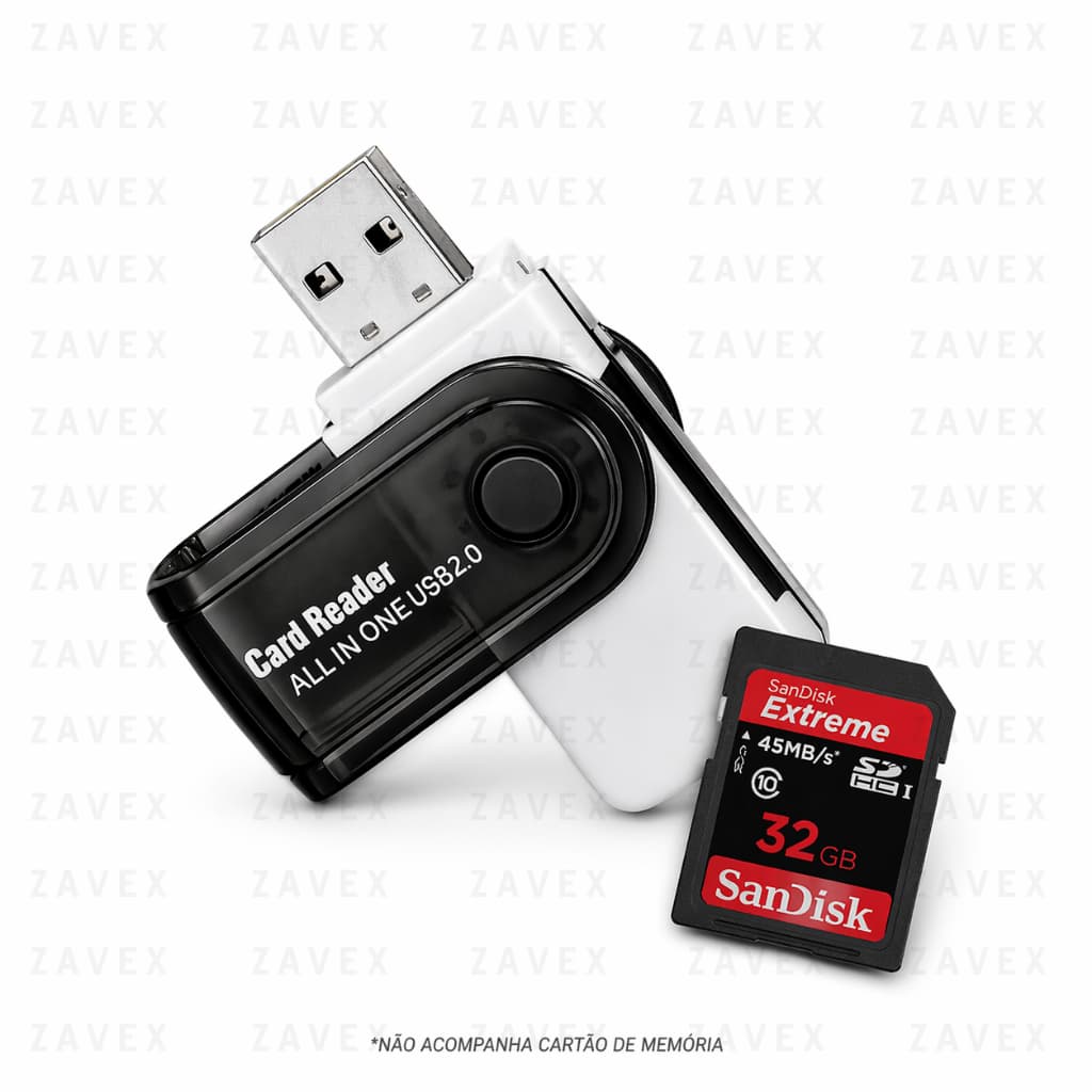 Leitor e Cartão De Memória USB 4 Em 1 Micro SD SD TF M2 Universal - Envio Imediato