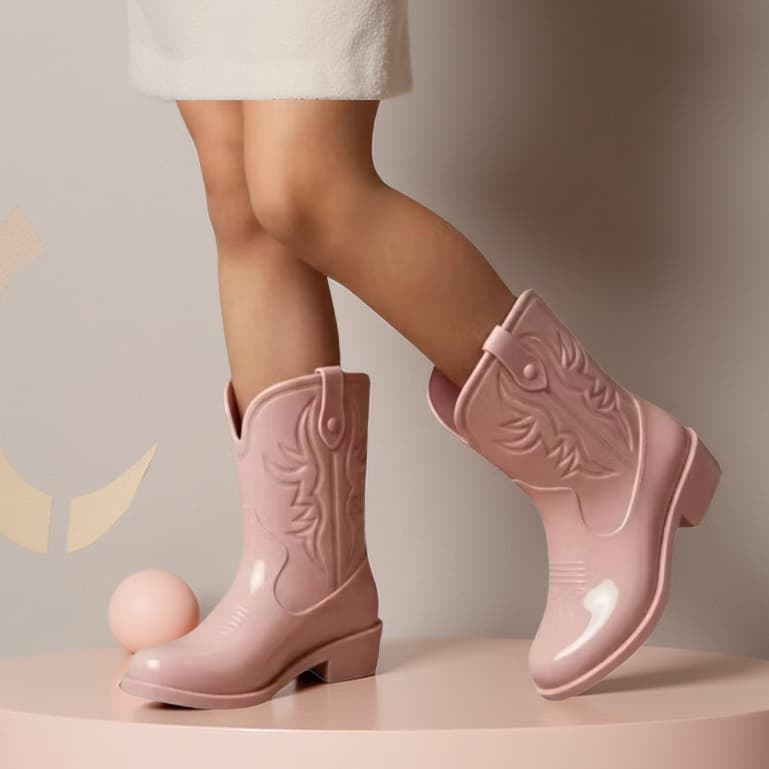 Bota Boiadeira Menina Infantil Texana Galochas Confortáveis Fazendeira Moda Feminina