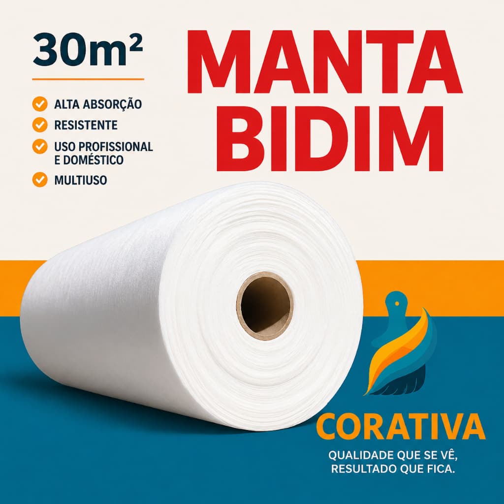 Manta Bidim VP50 Obra Construção 30m² Impermeabilizante Telhado Infiltrações Reparos Laje Drenagem
