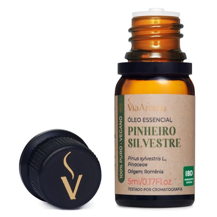 Óleo Essencial Pinheiro Silvestre Via Aroma 5ml Aromaterapia Ambiente Fresco Respiração Leve