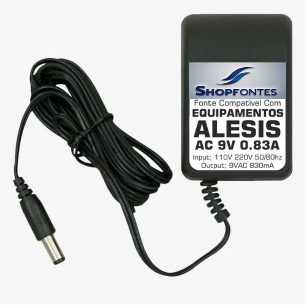 Fonte AC 9v 830mA Para Alesis 16B 3630 Compressor AI2 AirFX BIVOLT