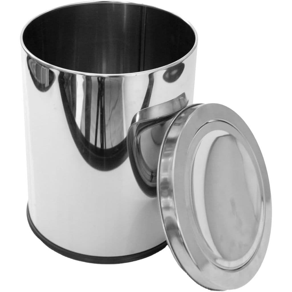 Lixeira Aço Inox Basculante 5 Litros Powermaid Cozinha Banheiro Lavabo Escritorio