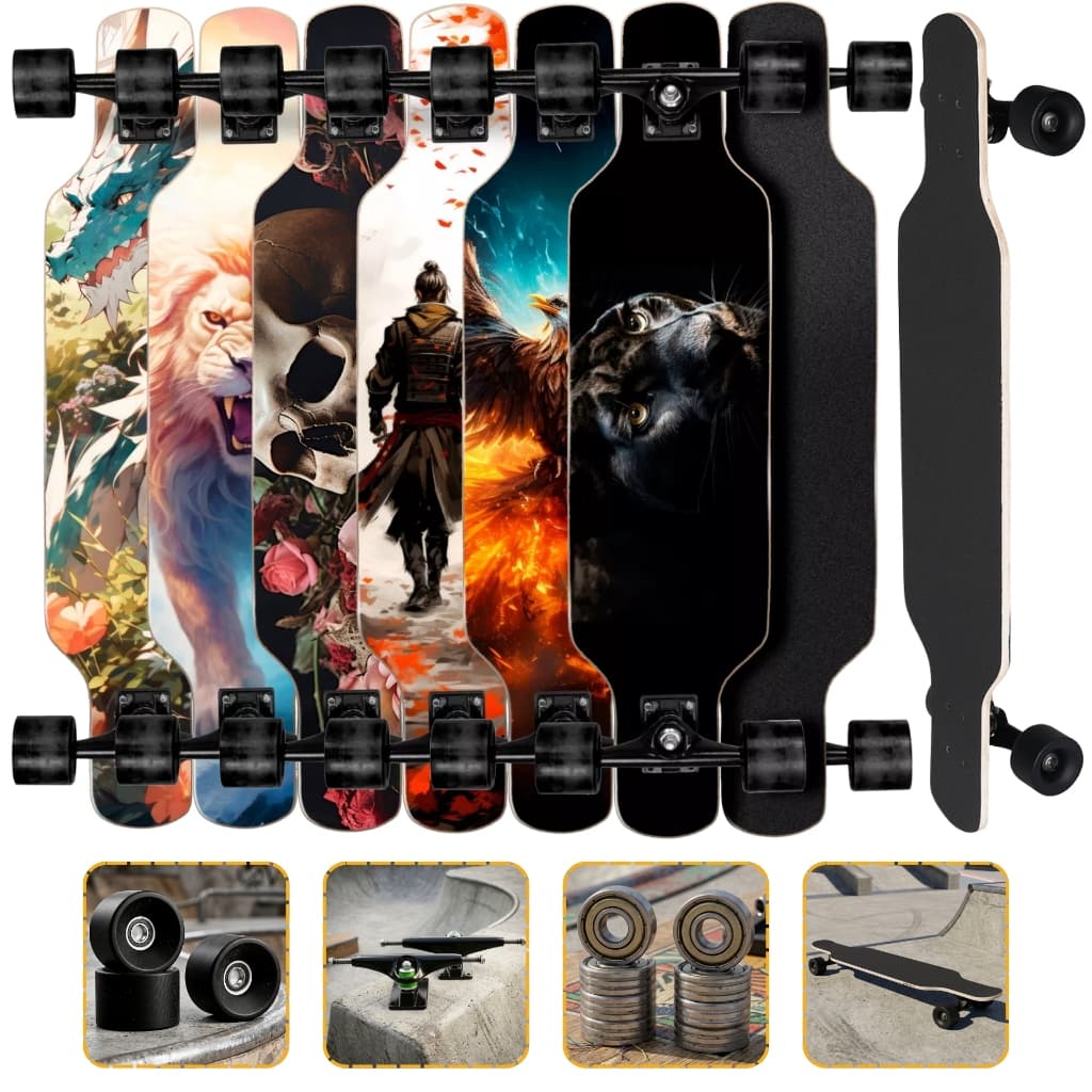 Skate Longboard Montado Simétrico Pronto Para Andar Vários Modelos Até 130kg