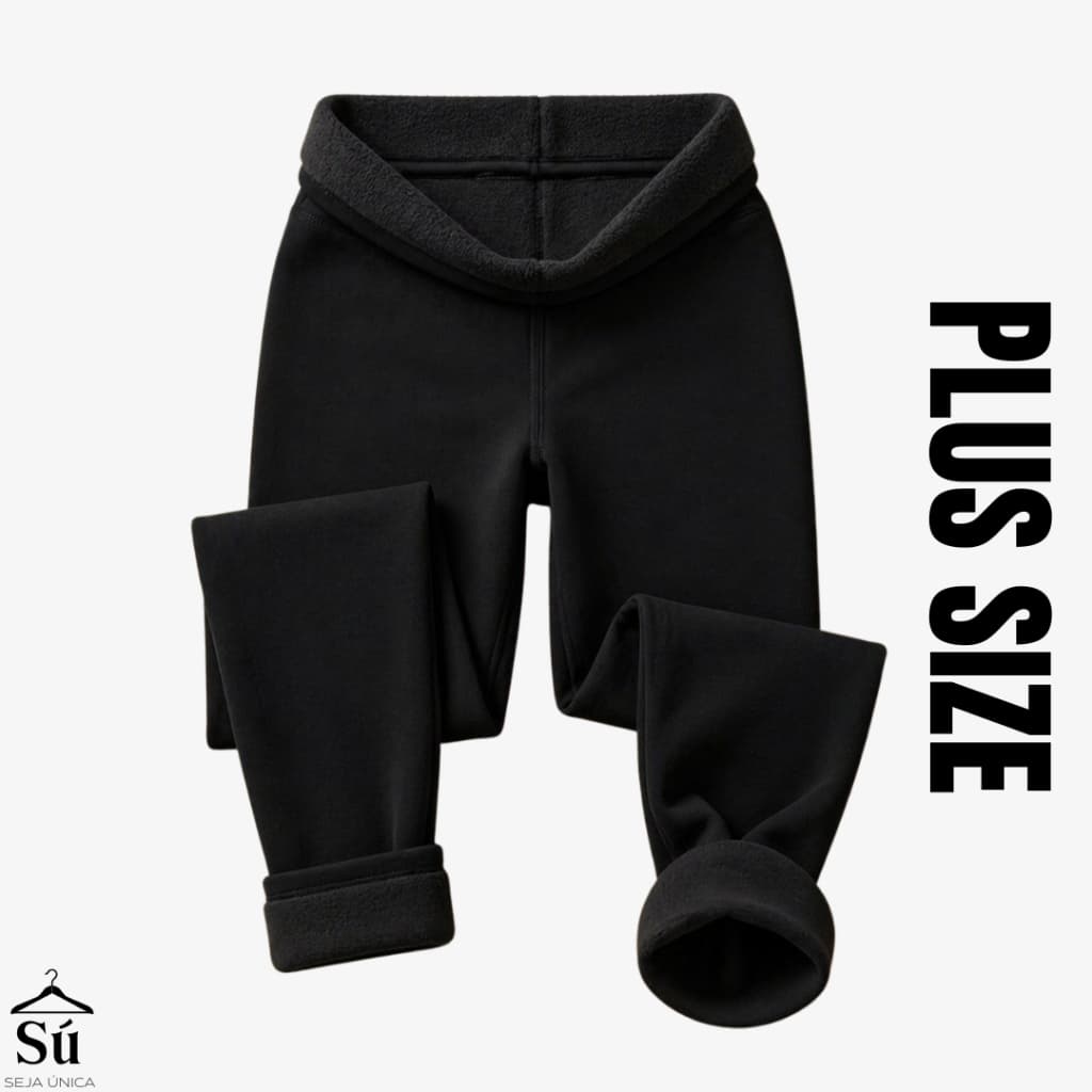 Meia Calça Térmica PLUS SIZE Peluciada Forrada Cintura Alta Não Marca Super Elástica Inverno