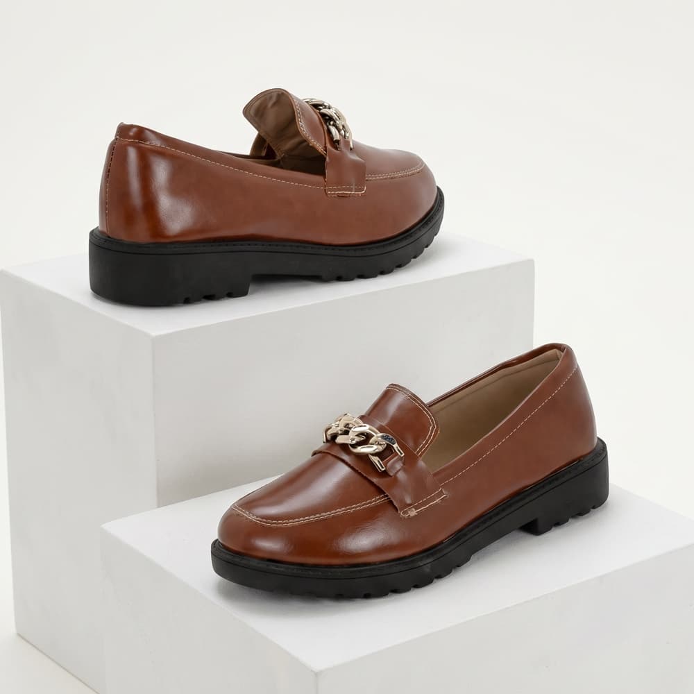 Mocassim Feminino Preto Corrente Moda Modesta Modelo Tradicional Sola Confortável Ref: 567