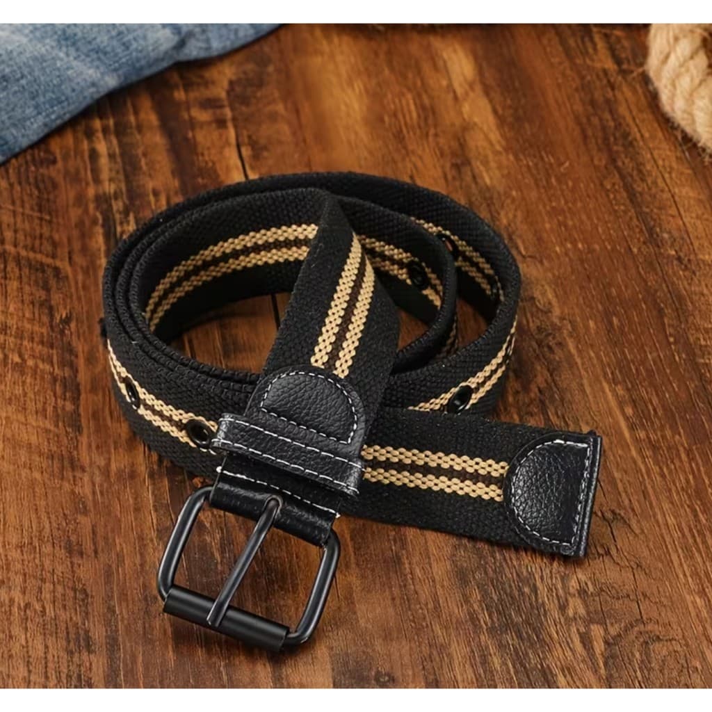 cinto de algodão, cinto de moda casual masculina Resistente fivela em aco