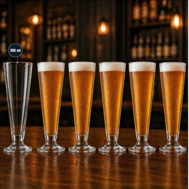 Jogo de Taças Tulipas de Chopp Cerveja 350 ml  6 Peças