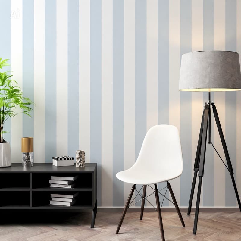 Rolo de Papel Decorativo Autoadesivo Listrado Azul e Rosa 5 Metros
