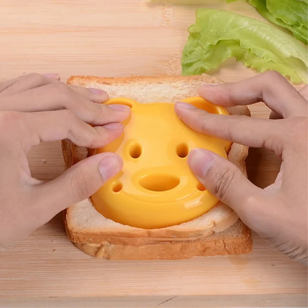 Cortador Molde de Sanduíche Cabeça de Ursinho Forma Cortador para Pão Formato de Urso