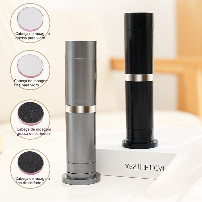 Lixador Esfoliador Portátil para Pés Raspador Ralador Pé Removedor Calos Calcanhar,com Quatro Cabeças de Moagem