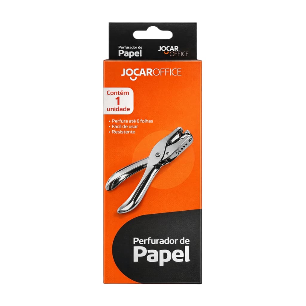 Perfurador de Papel Manual Jocar Office 1 Unidade Resistente Até 6 Folhas Compacto Escritório Escola Precisão