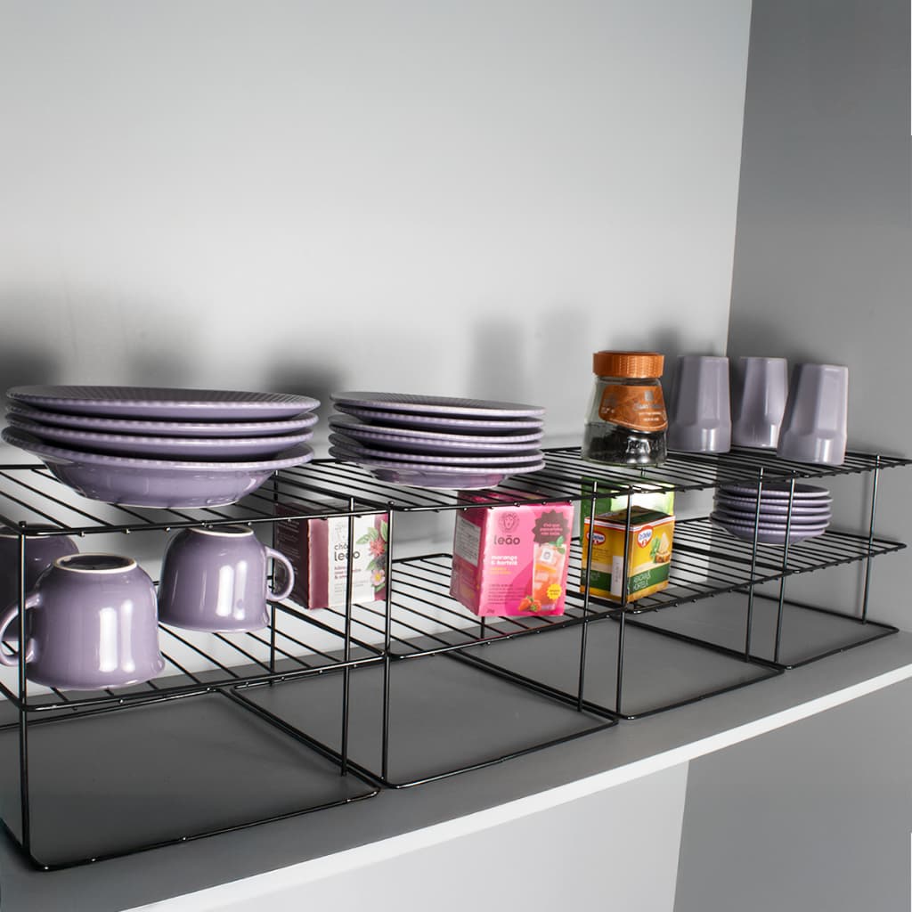 Kit Organizador Quadrado Armário 4 Unid Cozinha Prateleiras