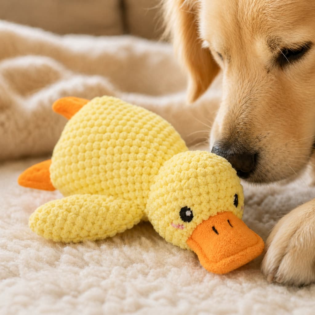Brinquedo Pato Pelucia Criança Gato Cachorro Pet Antiestresse