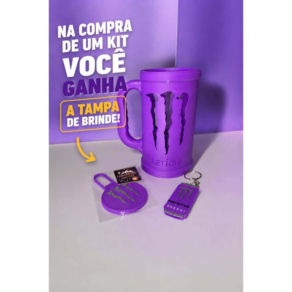 Suporte para energético e abridor de latas PERSONALIZÁVEL | Caneca energético| abridor de latas
