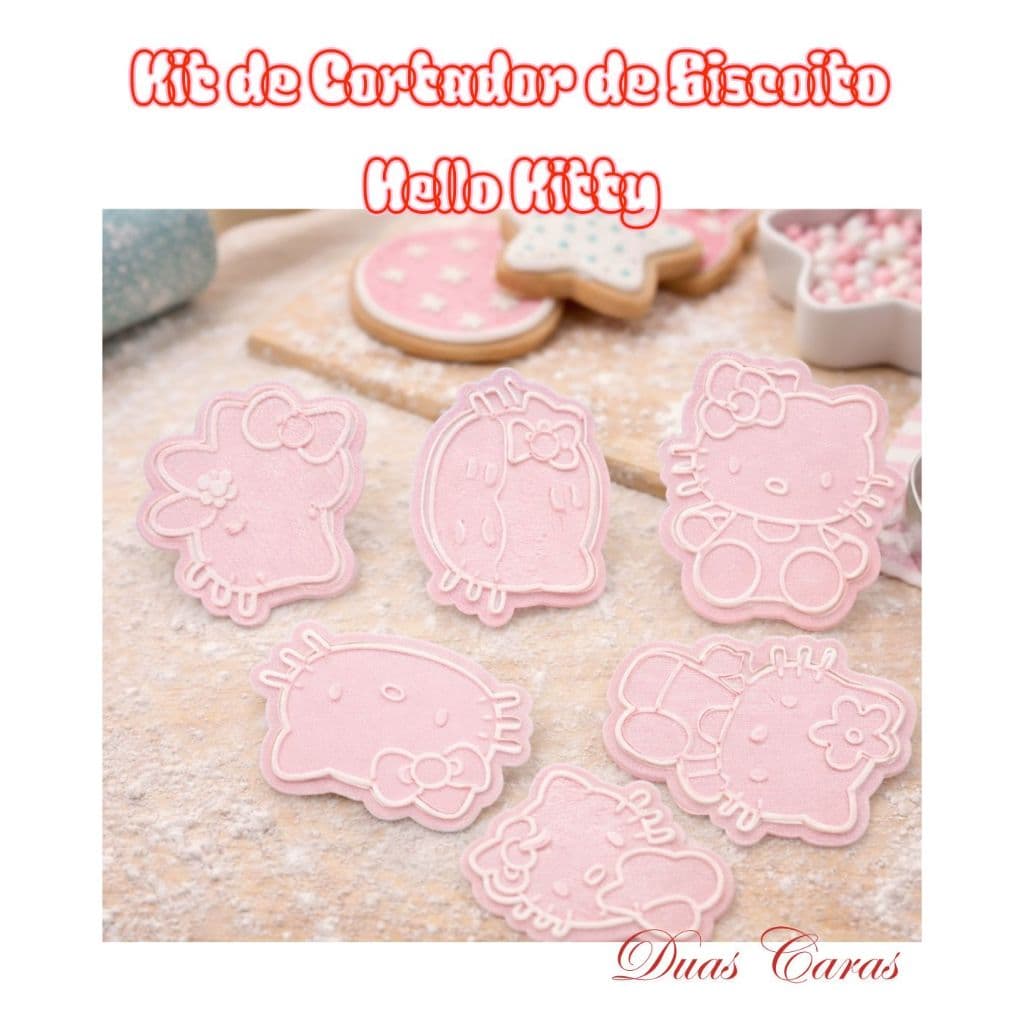 KIT CORTADORES DE BISCOITO HELLO KITTY – CONFEITARIA CRIATIVA