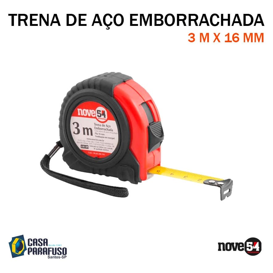 TRENA DE AÇO EMBORRACHADA - 3 m x 16 mm - NOVE54
