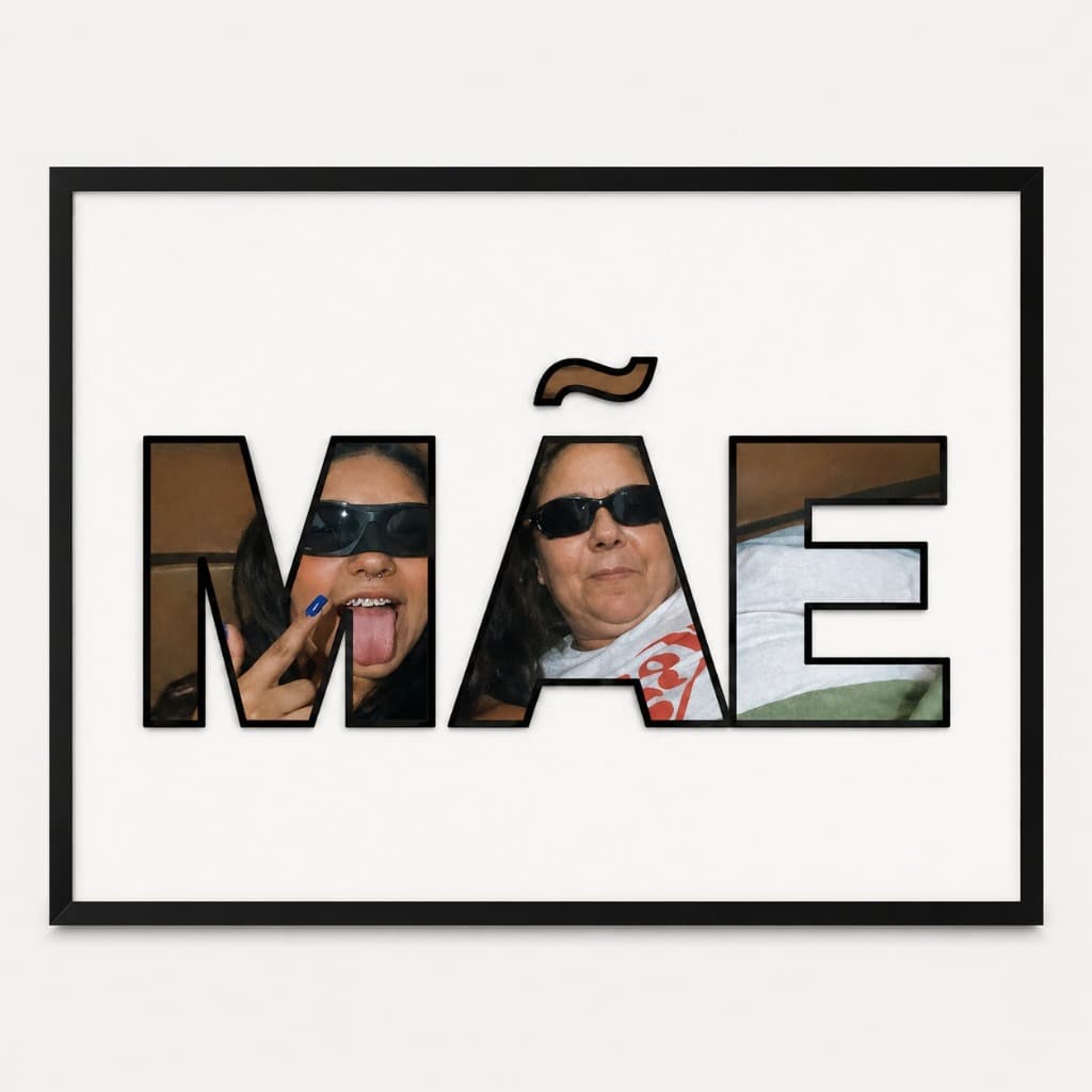 Porta Retrato Personalizado Em Mdf Resinado Mosaico Mãe