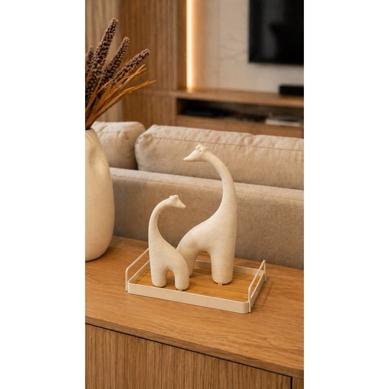 Girafa decorativa em cerâmica Offwhite/ decoração de sala/ design de interiores