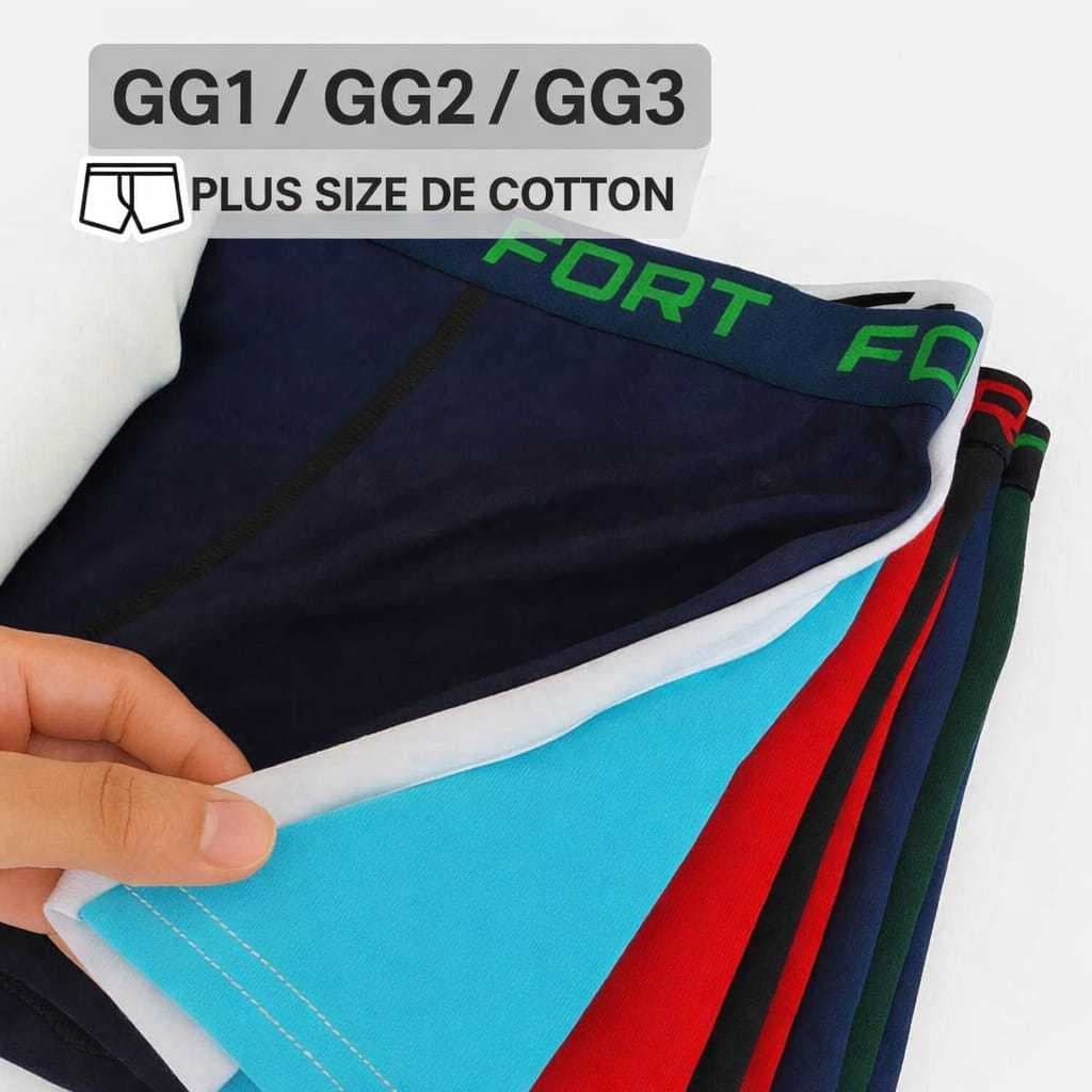 Kit 5 ou 3 Cuecas Plus Size Masculino Cotton Algodão Extra Grande