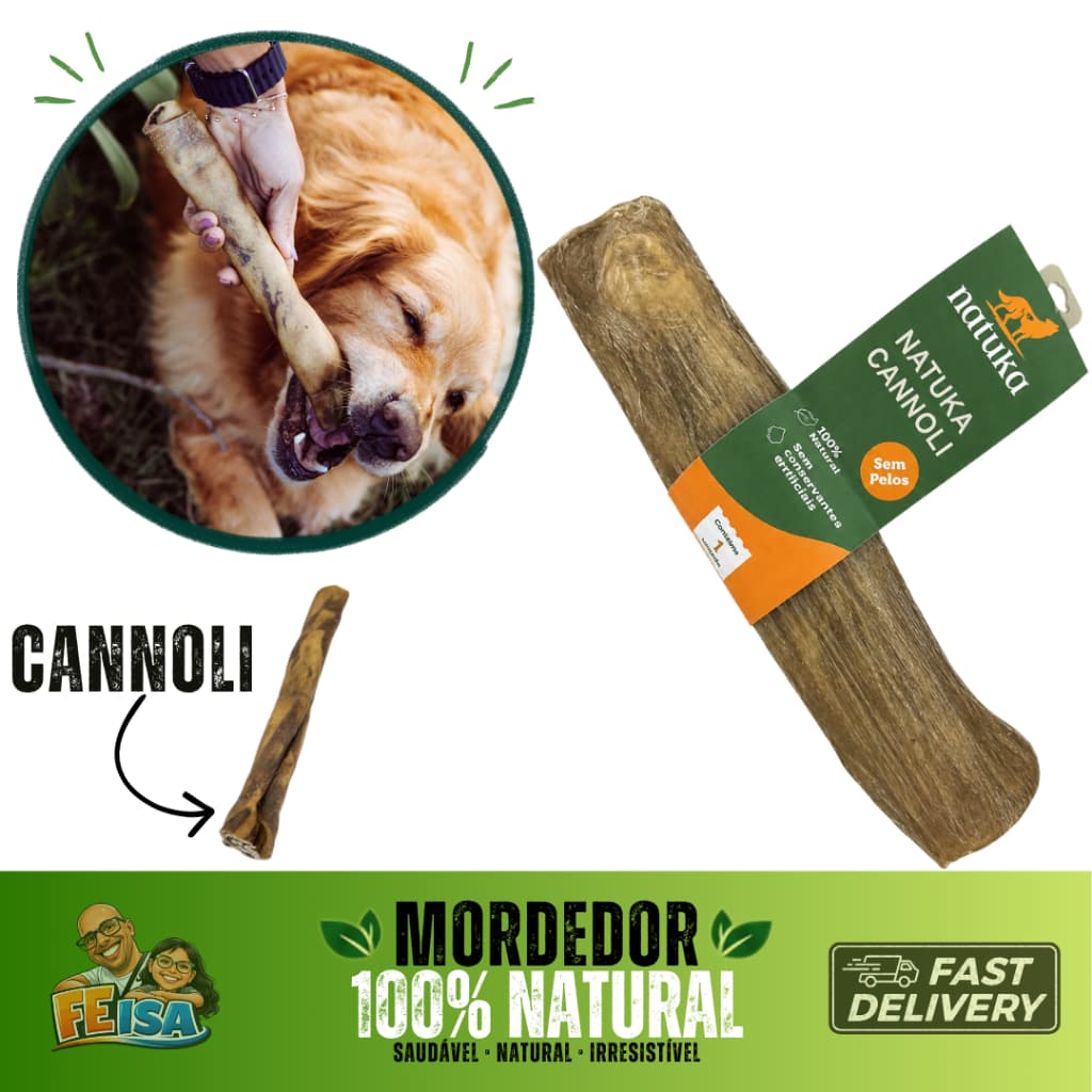 Mordedor 100% Natural Cannoli Natuka pet cachorro