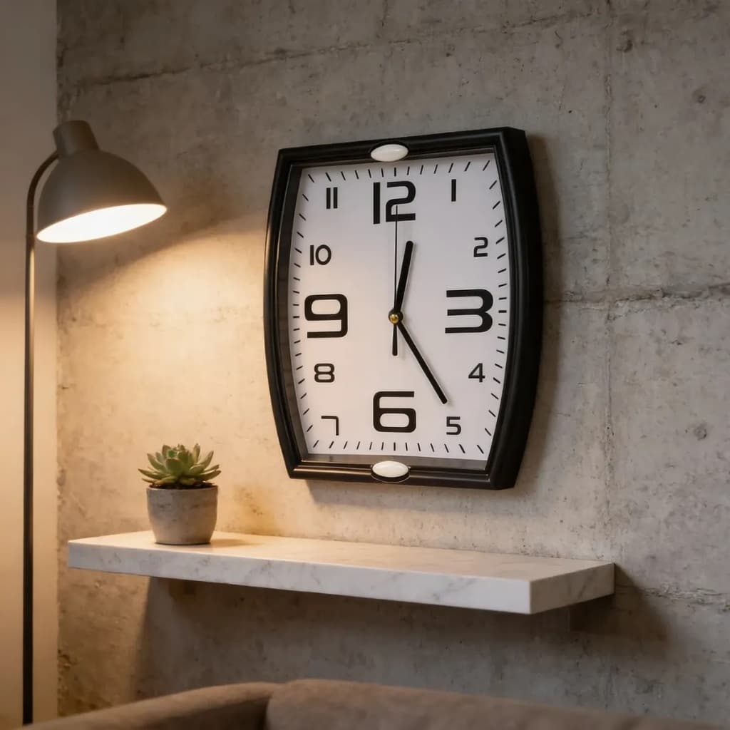 Relógio de Parede Retangular Moderno 24cm  Minimalista