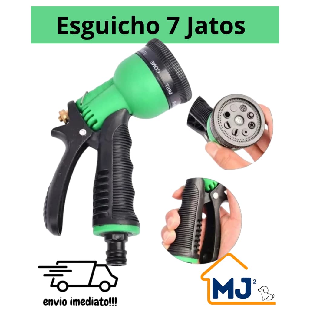 Esguicho Mangueira Múltiplos Tipos De Jato Com 7 Funções