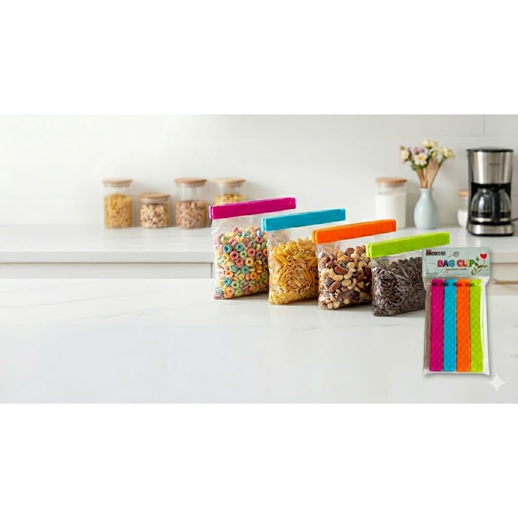 KIT Prendedor Fecho Embalagens Plástico Alimento Lacre | Coloridos | Material Plástico
