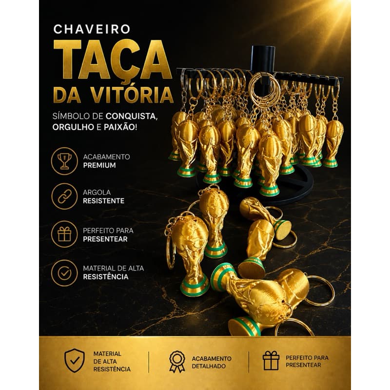 Chegou o chaveiro da Taça Copa que é puro estilo e paixão ⚽🔥