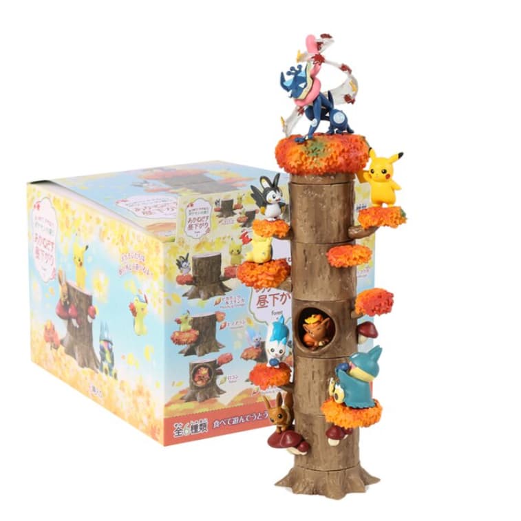 Árvore Diorama Pokémon Forest 6 Peças Pikachu Eevee Outros