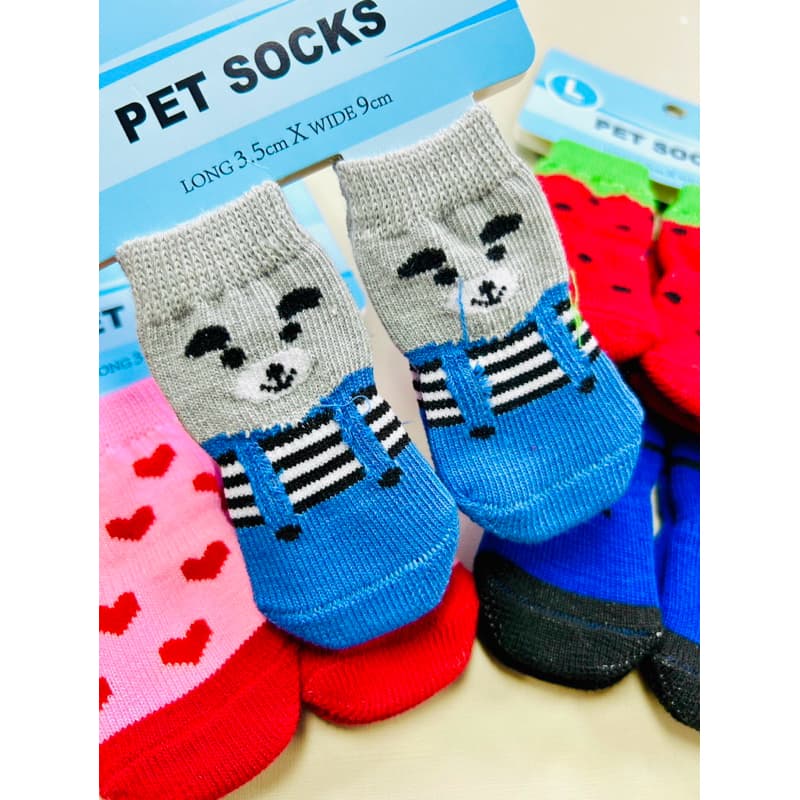 4 Meia Anti Derrapante Para Pets Cães e Gatos P/M/G