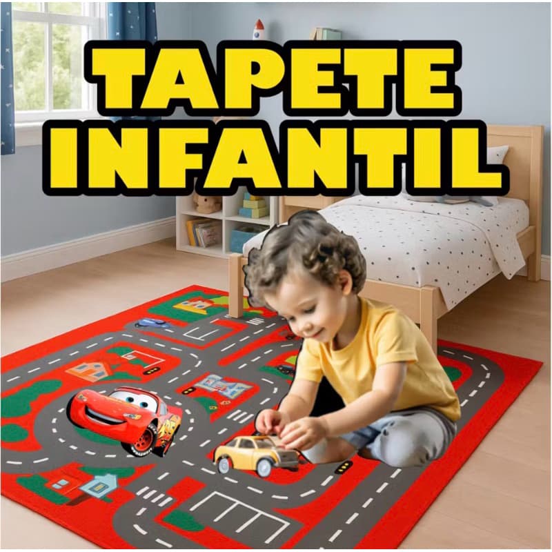 Kit 10 Tapete Infantil Atividade Pista Corrida Bebe Kids 100x67cm