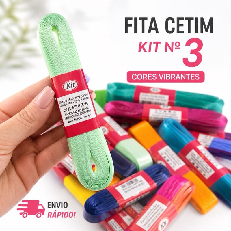 20 Metros Fita de Cetim Nº3 15mm- Kit com 2 Peças (10 Metros cada Peça)- Atenção leia a descrição