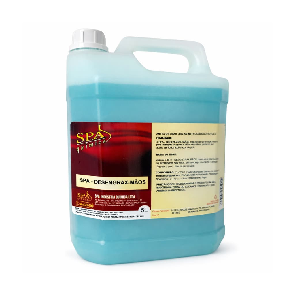 Desengraxante Mãos SPA 5L Remove Graxa Óleo Mecânica Limpeza Pesada Industrial