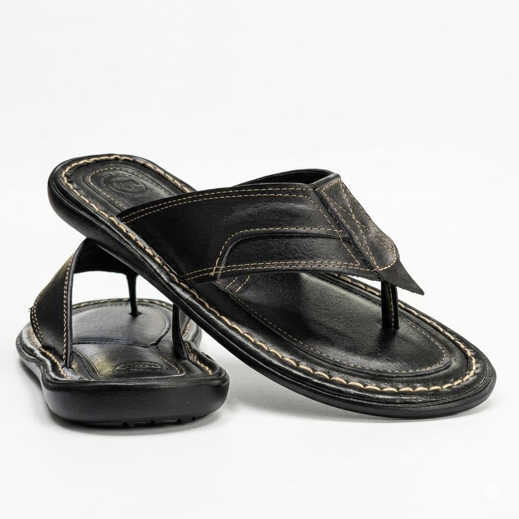 Chinelo sandalia couro legitimo sola de borracha macia
