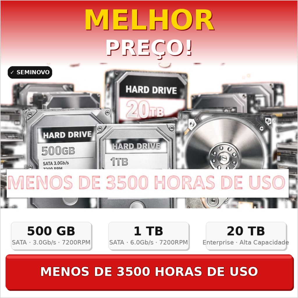 HD SATA HD ATÉ 3500 Horas 1TB 500GB 250GB 3.5" HDD Disco Rígido SATA/150 | SATA/600
