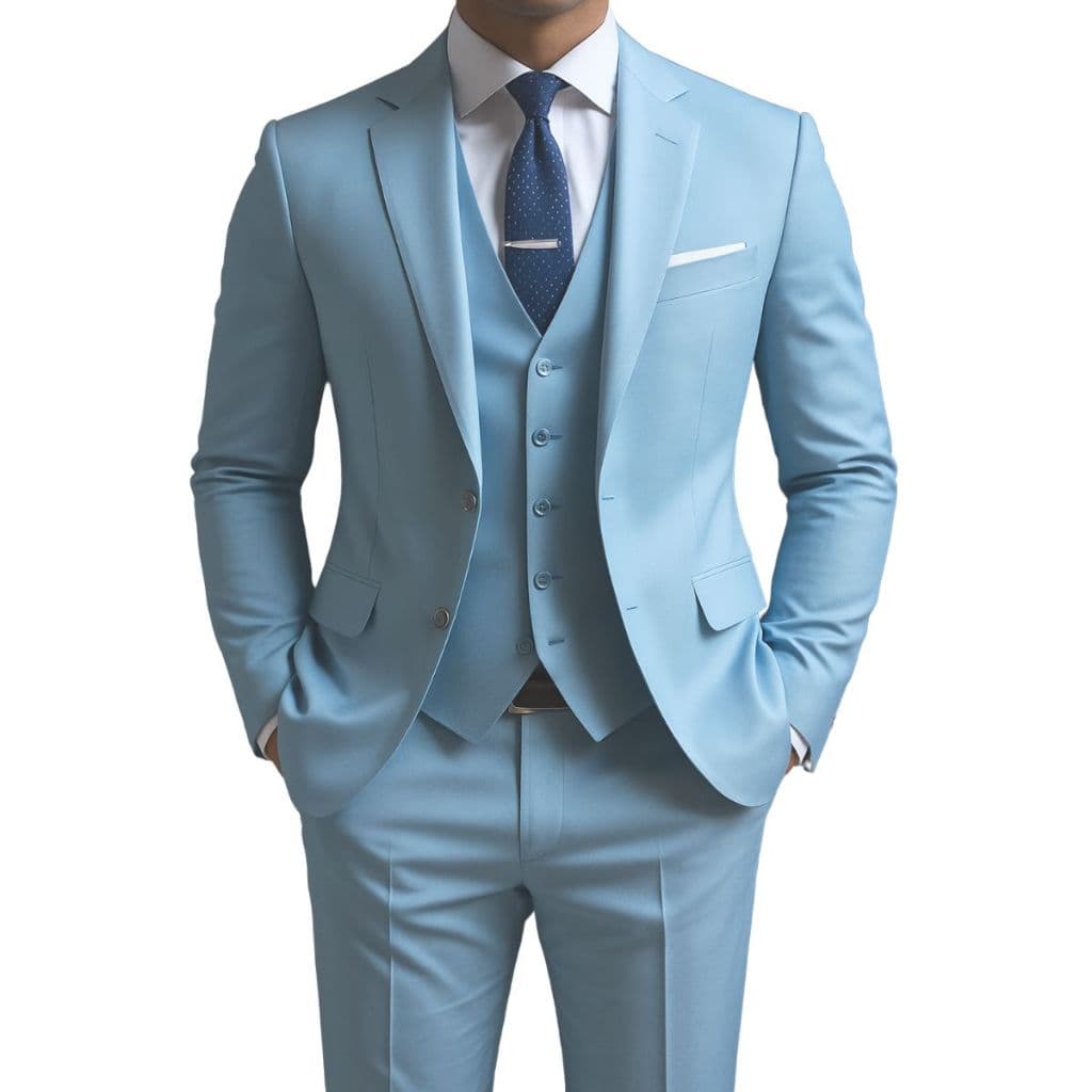 Conjunto Terno Paletó, Calça, Colete e Gravata Social Premium Noivo Estilo Casamento Moderno Fino