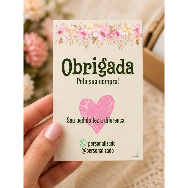Tags Cartões de agradecimento ao cliente personalizado com seu whats e instagram