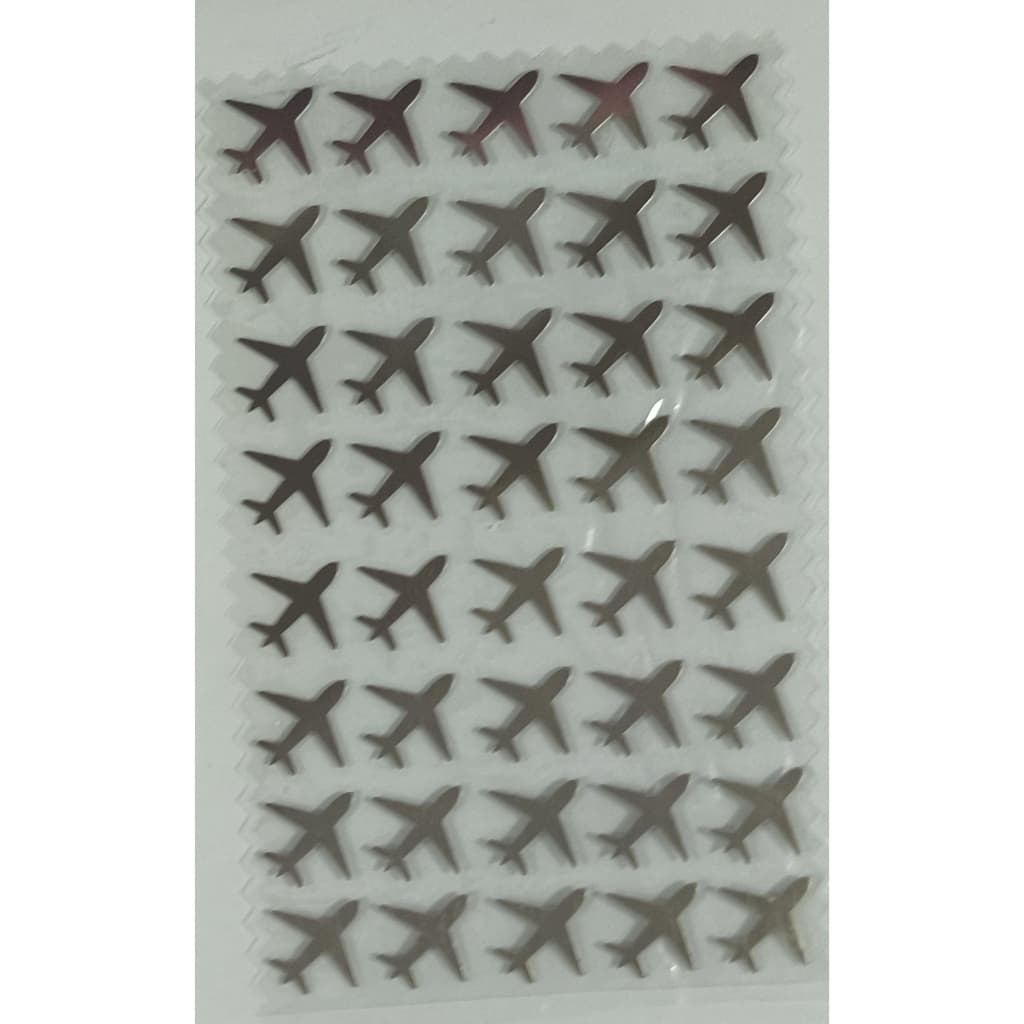 Adesivo TERMOCOLANTE - Cartela aviões - Ideal para tag de mala e porta passaporte