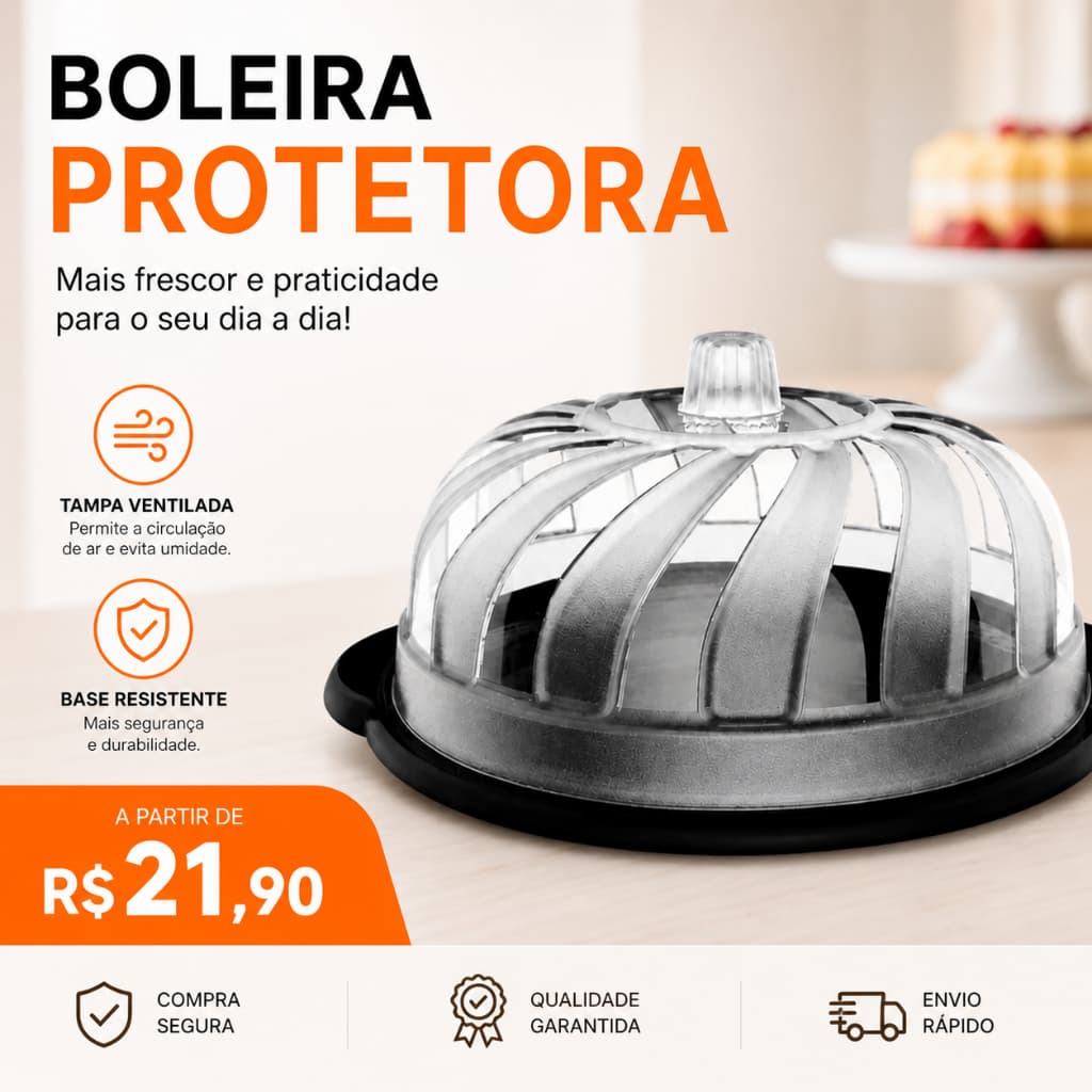 Porta Bolo com Tampa Redonda Resistente Gourmet Bolo Design Sofisticado Prático