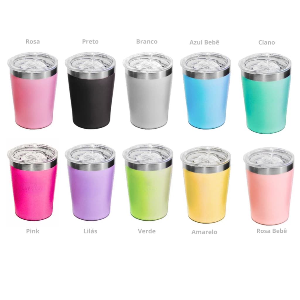 Mini Copo Térmico em Aço Inox 260 ml COM TAMPA XLS Copo-260-Tampa